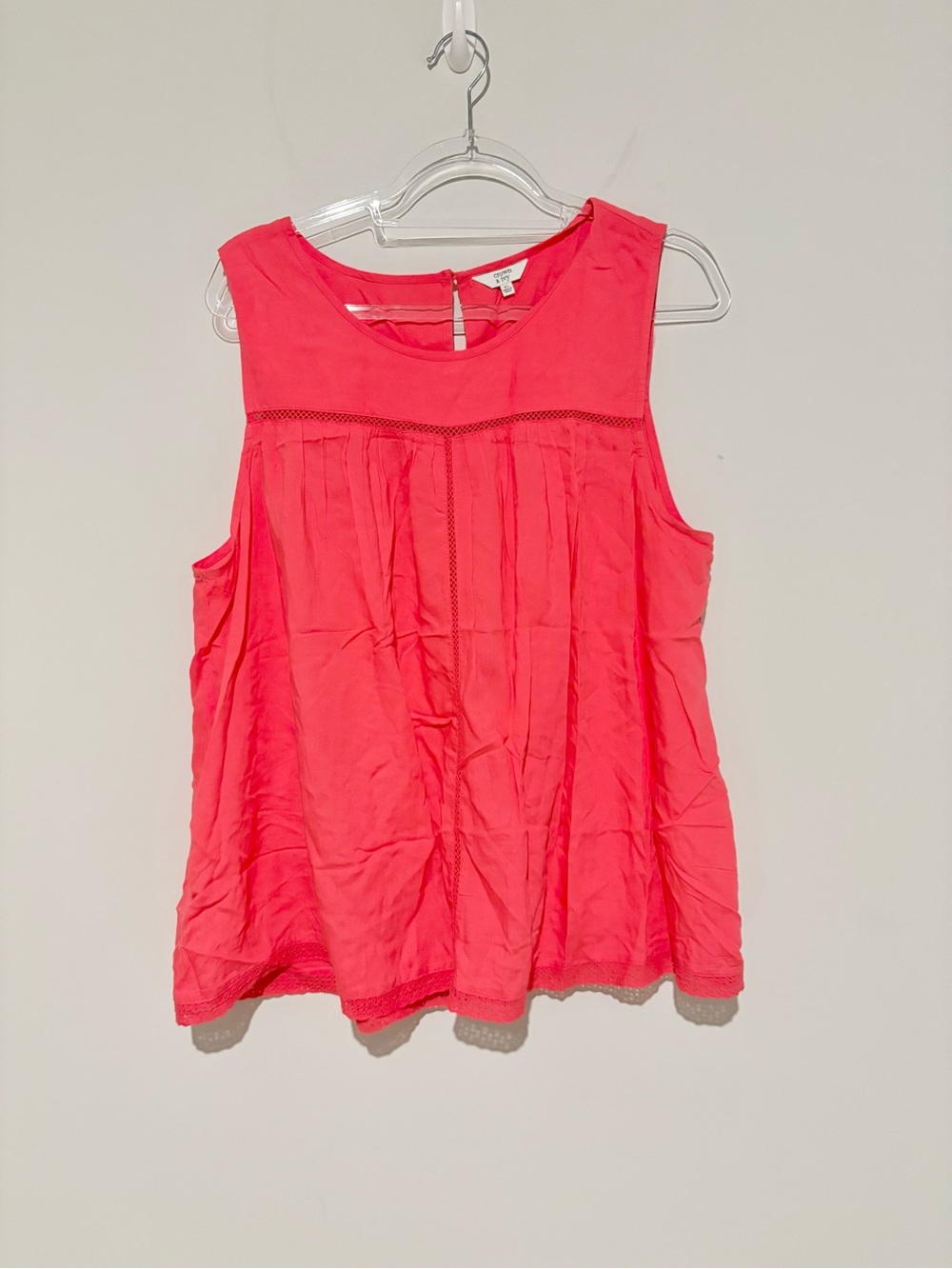 Crown & Ivy lattice‎ sleeveless tank top hot pink size XL